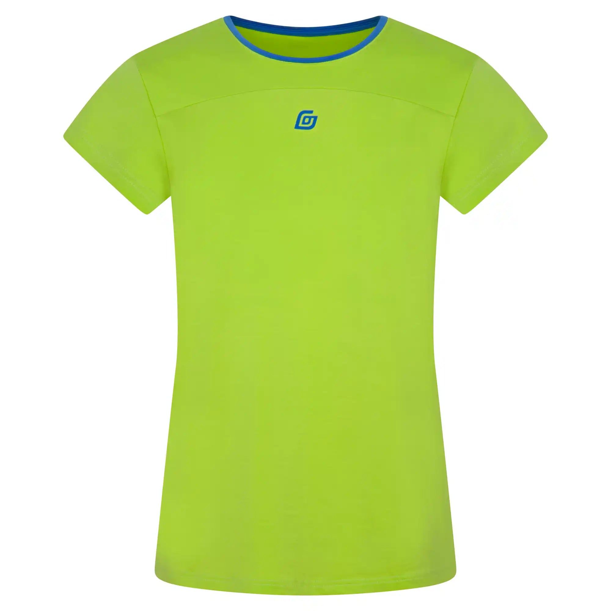 KiiGO Damen T-Shirt in Limepunch. Fitness, Running, Workout. Stylisches Design aus 100% biologisch abbaubaren Fasern. Atmungsaktiv, schnelltrocknend, hypoallergen. 