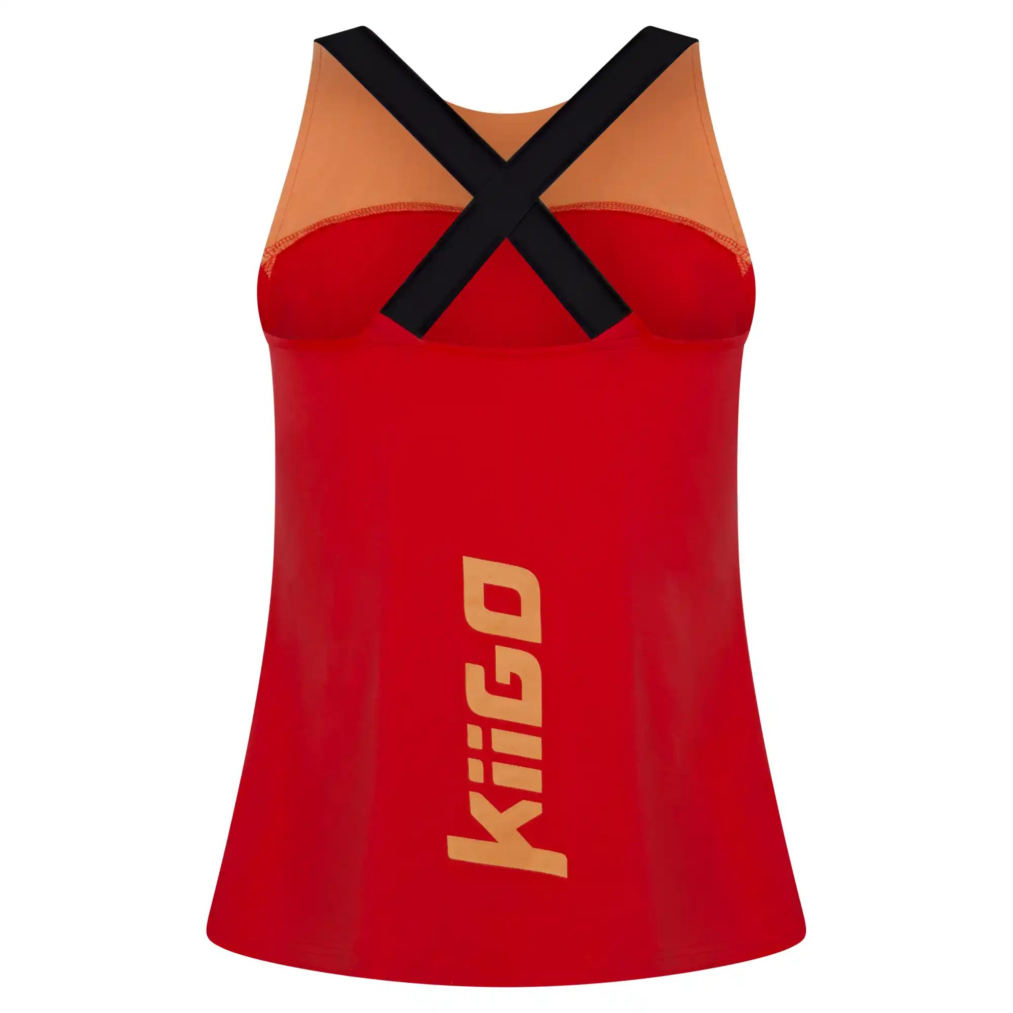 KiiGO Damen Funktionsshirt ohne Arm in stylischem Rot. Leicht und angenehm weich auf der Haut. Hypoallergenisch. 100% biologisch abbaubar.