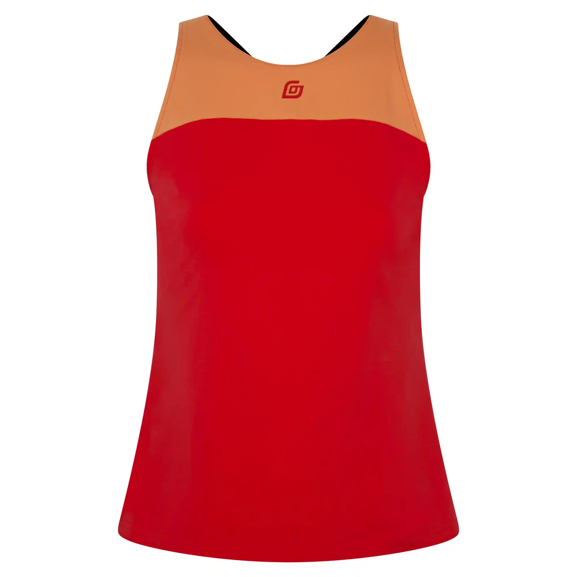 KiiGO Damen Funktionsshirt ohne Arm in stylischem Rot. Leicht und angenehm weich auf der Haut. Hypoallergenisch. 100% biologisch abbaubar.