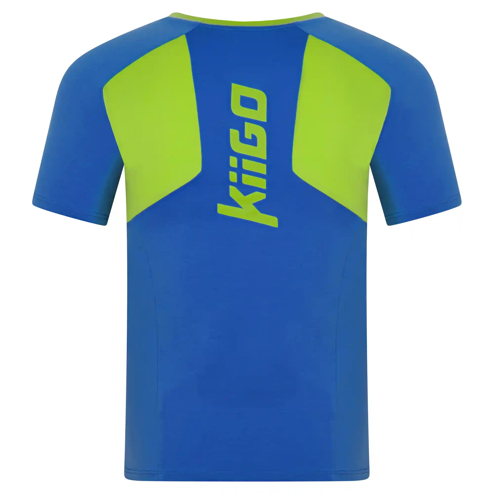 Herren KiiGO T-Shirt in Blau. Fitness, Running, Workout. Stylisches Design aus 100% biologisch abbaubaren Fasern. Atmungsaktiv, schnelltrocknend, sportlicher Schnitt.