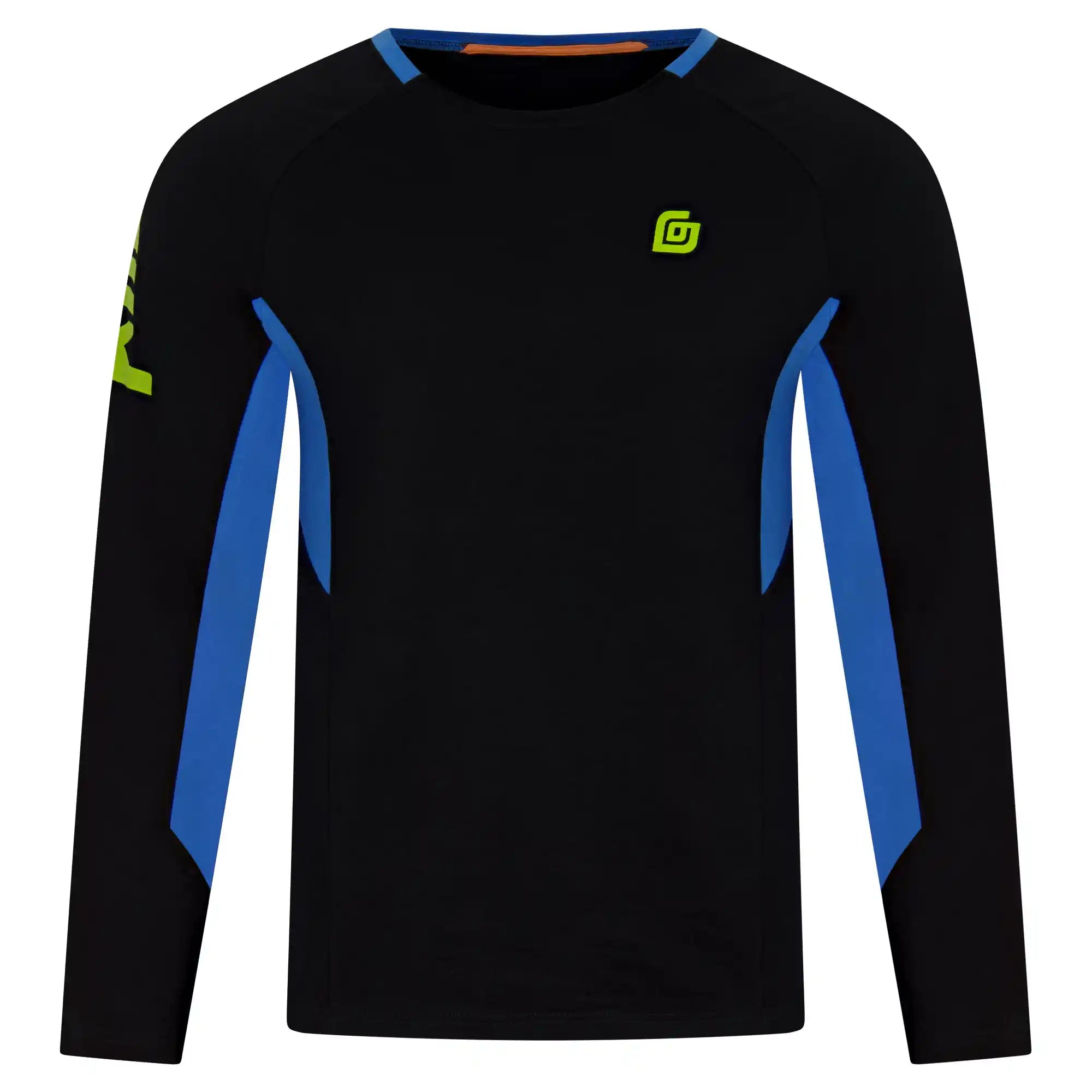 KiiGO Herren Longshirt in elegantem schwarz. Fitness, Running, Workout. Weich und angenehm auf der Haut, aus 100% biologisch abbaubaren Fasern. Atmungsaktiv, schnelltrocknend, stylisch. 